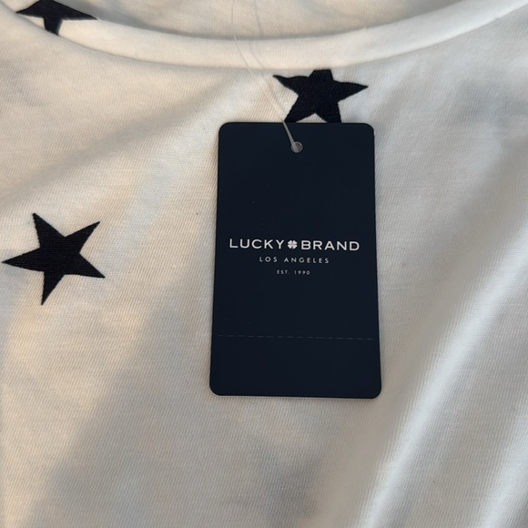 Lucky Brand White Star Print Short Sleeve Tee - Picture 2 of 6
